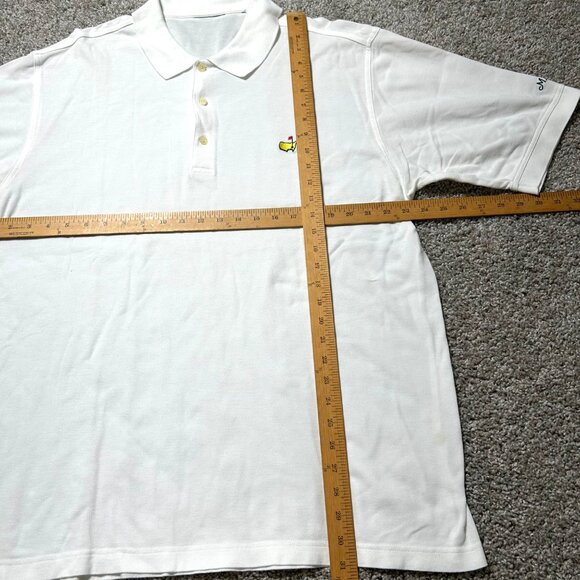 Masters Golf Polo Shirt White Embroidered Logo Mens Size XL Short Sleeve - Picture 6 of 7